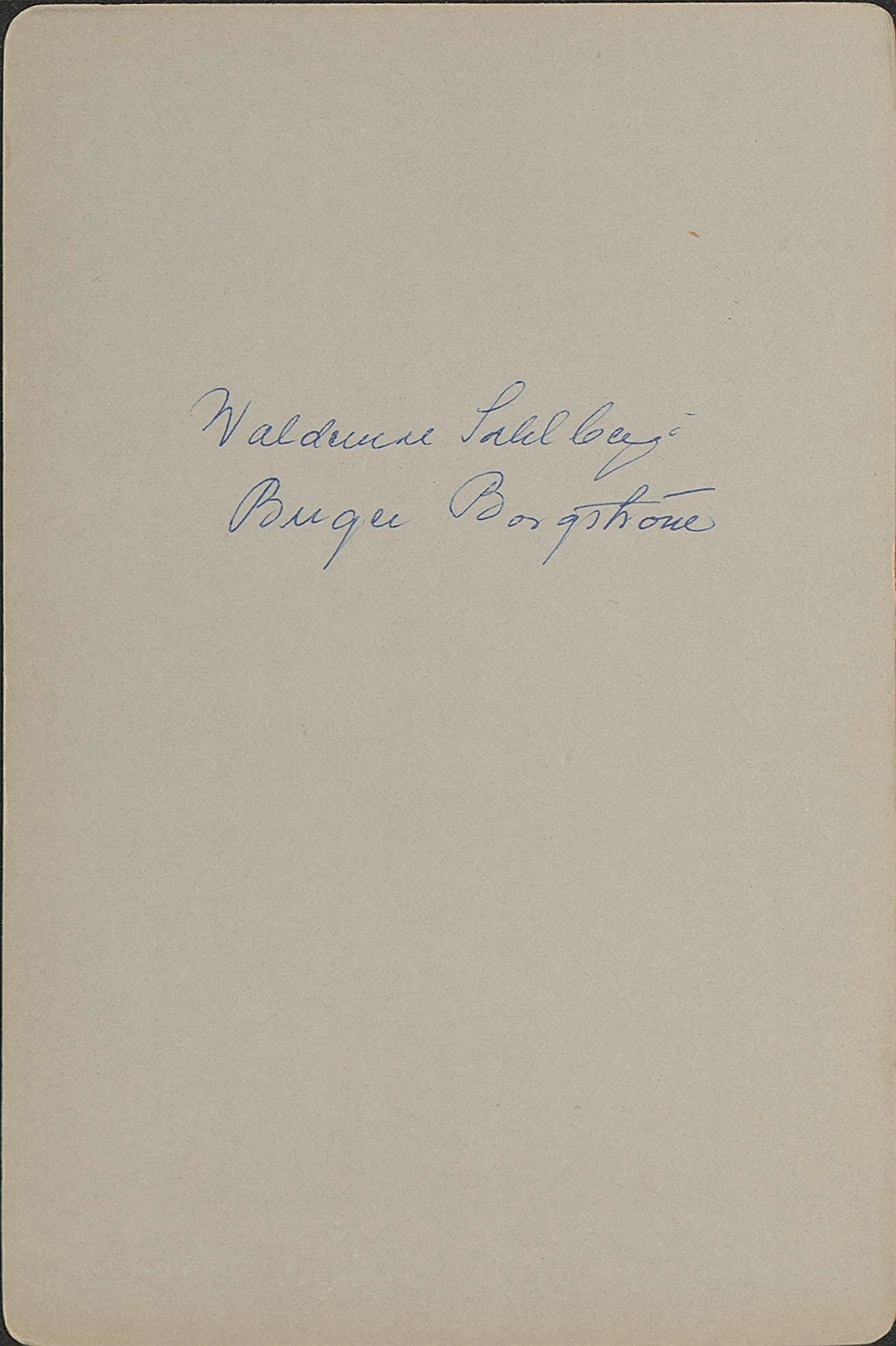 Baksida av Waldemar Sahlberg och Birger Borgström.