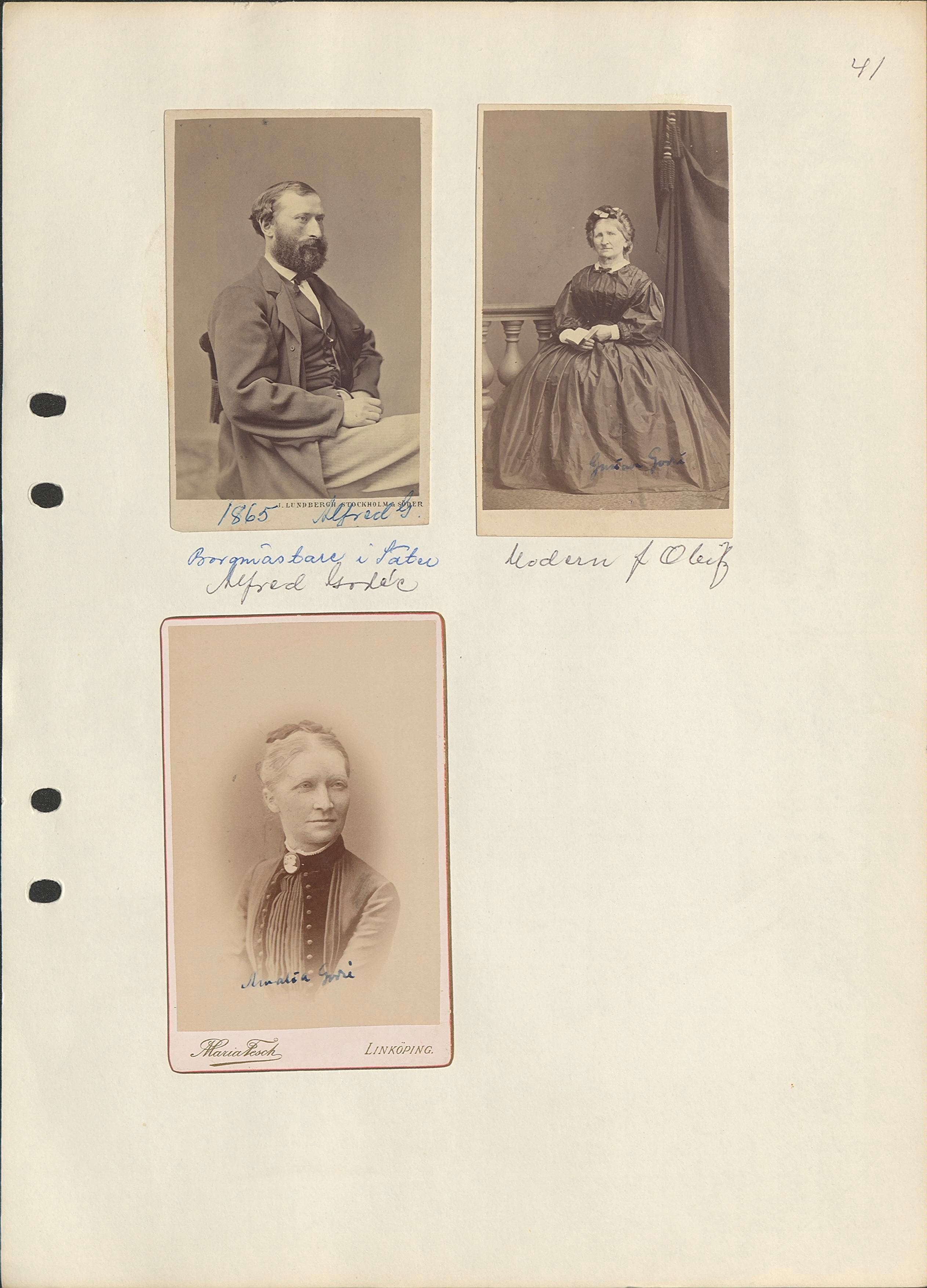 Godée, Alfred (borgmästare i Säter), modern Obitz, Carolina Gustafva