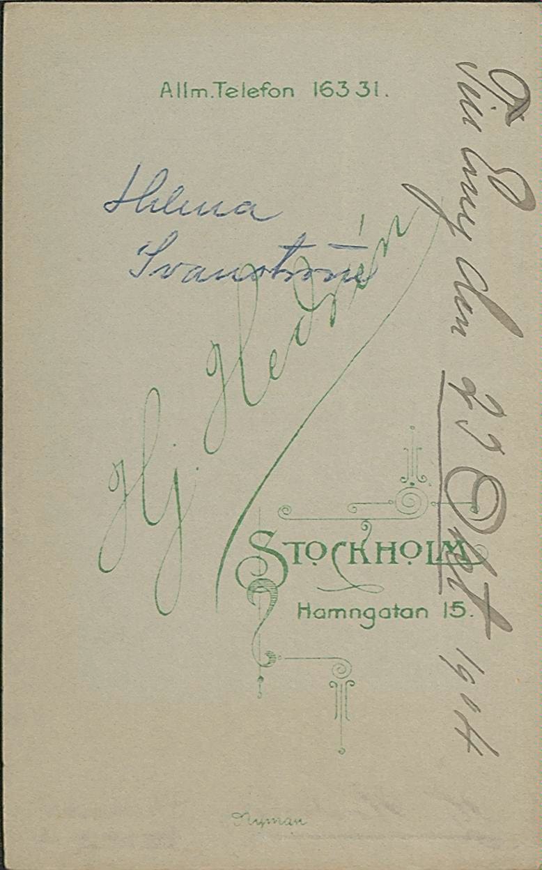 Baksida av Hilma Svanström
