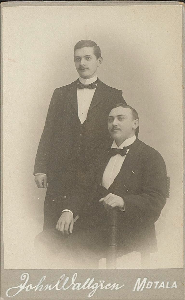Nils Otto Birger Borgström (1879 - 1951) och hans vän Oscar Edman