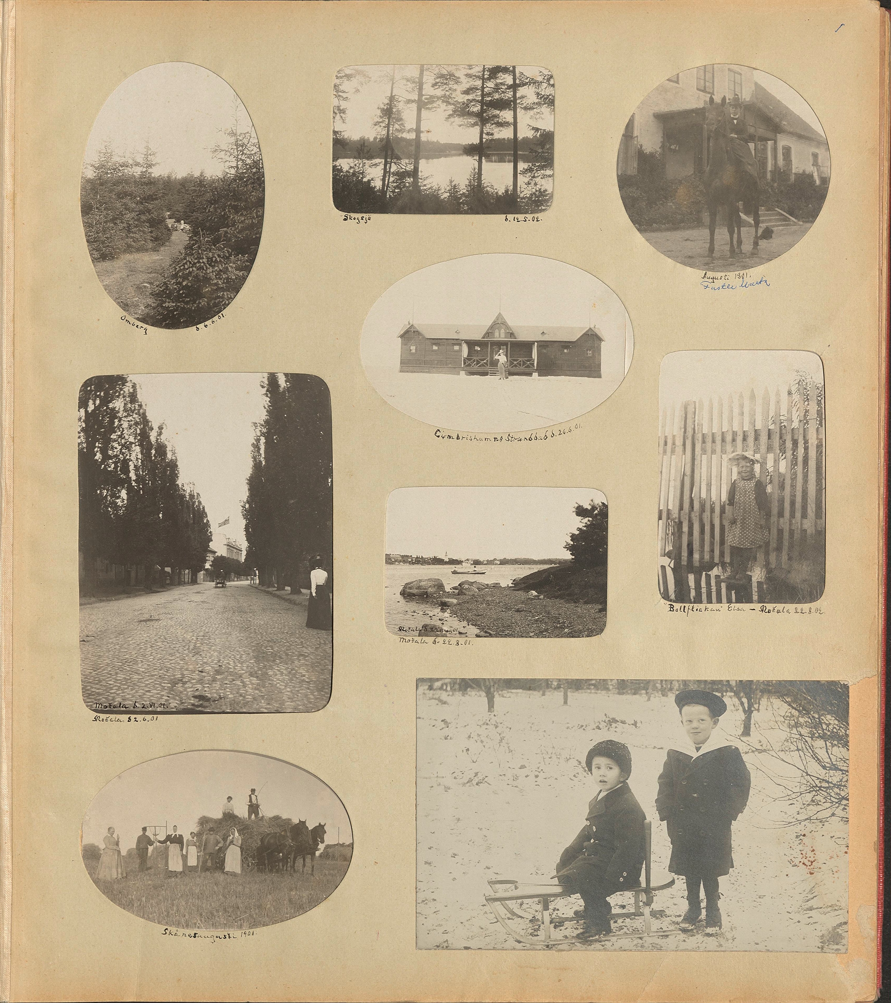 Nils Otto Birger  Borgströms fotoalbum "Kameraskizzer" ca 1901-1904, Sid 1