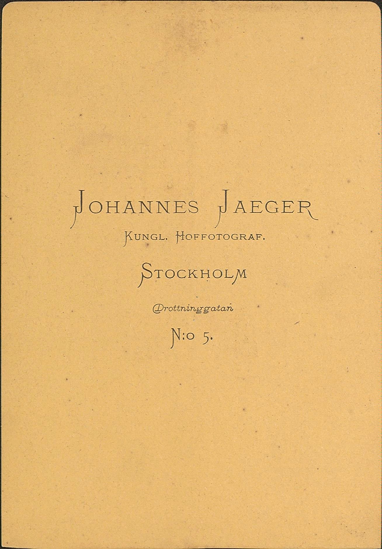 Baksida av Prosten Otto Herman Borgström (1843 - 1917)
