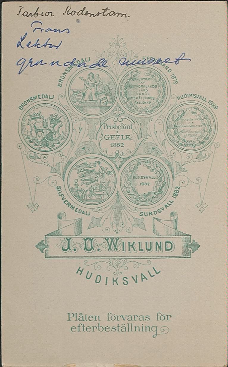 Baksida av Visitkort för identifiering.